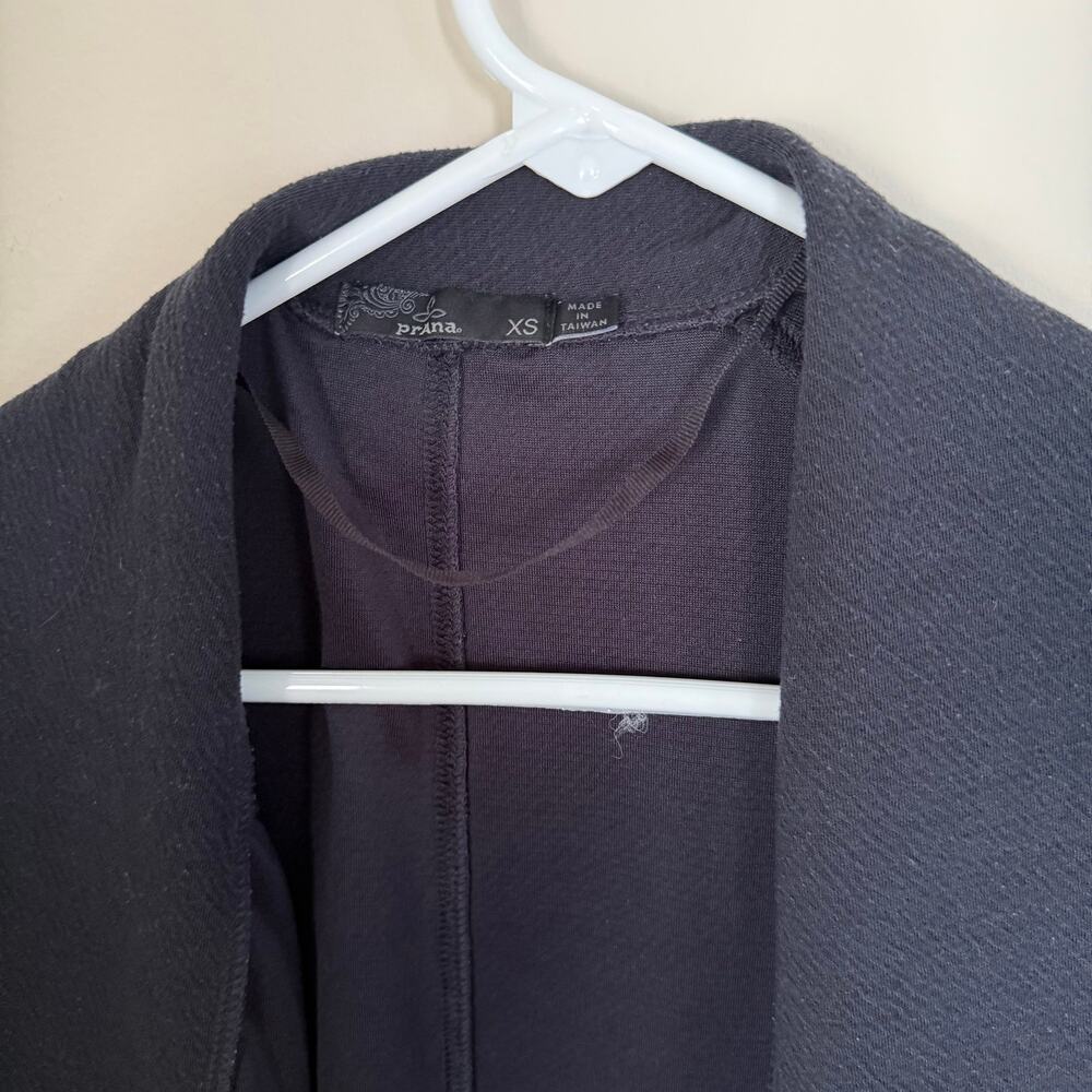 PrAna | Black Textured Open Front Rolled Collar Size XS Casual Loungewear - Picture 3 of 11